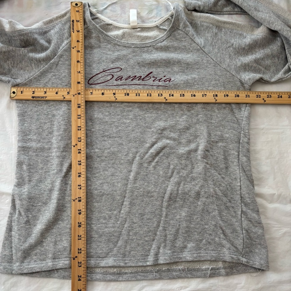 NWOT Live Love OURAY Gray Cambria CA Sweat Shirt terry lined boatneck SZ L - Picture 6 of 12